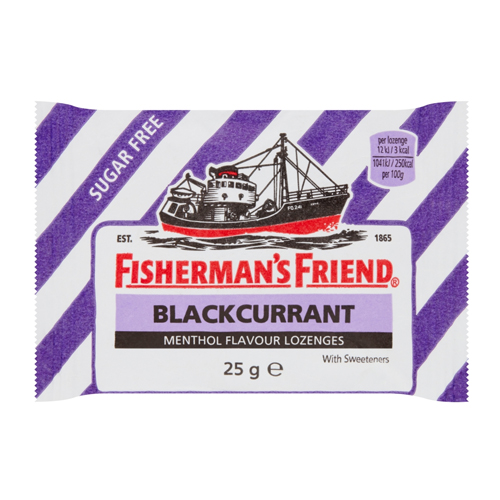 FISHERMAN'S FRIEND BLACKCURRANT PURPLE STRIPE LOZENGES 25G