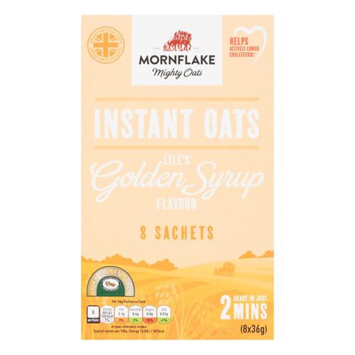 MORNFLAKE OATS2GO INSTANT PORRIDGE WITH LYLE'S GOLDEN SYRUP FLAVOUR 288G