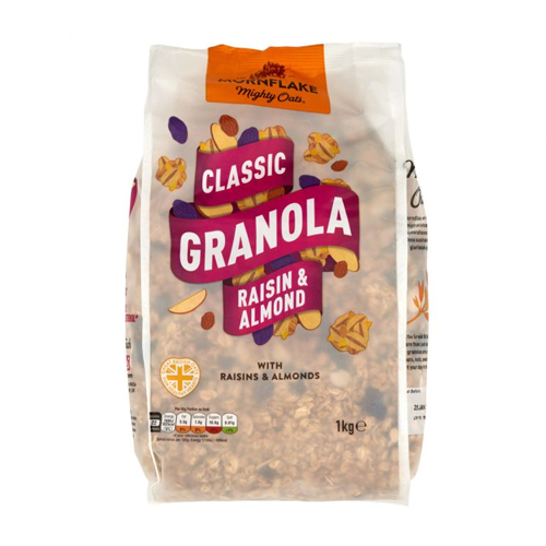 MORNFLAKE HONEY, RAISIN & ALMOND GRANOLA 1KG