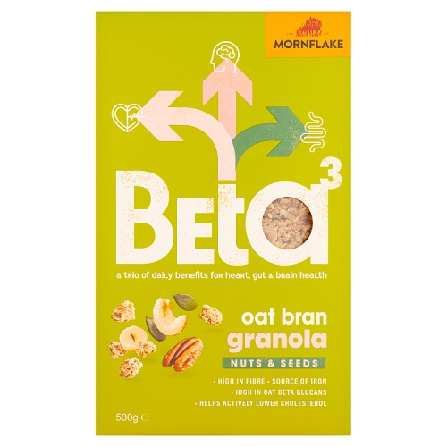 MORNFLAKE BETA3 NUTS & SEEDS OAT BRAN GRANOLA 500G