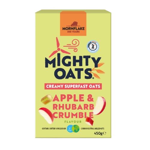 MORNFLAKE MIGHTY OATS SUPERFAST APPLE & RHUBARB CRUMBLE 450G