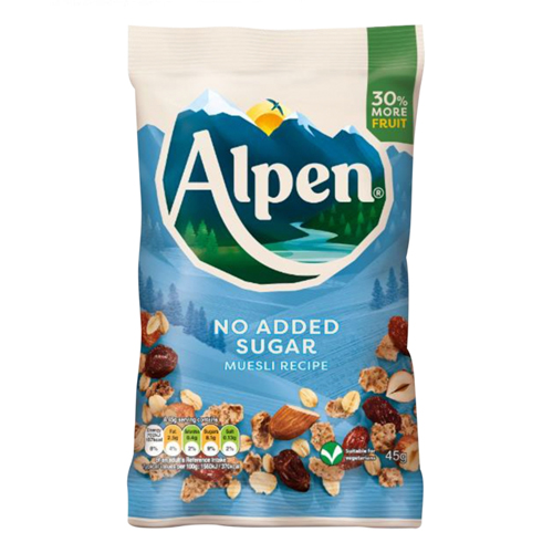 ALPEN NO ADDED SUGAR SWISS STYLE MUESLI 45G
