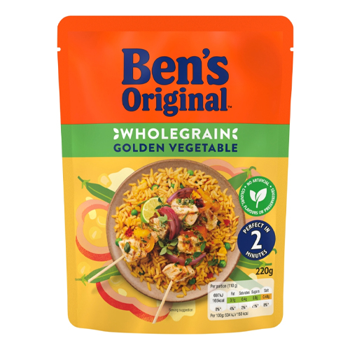 BEN'S READY TO HEAT WHOLEGRAIN GOLDEN VEGETABLE RICE 220G