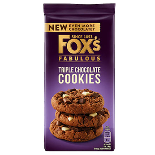 FOX'S FABULOUS TRIPLE CHOCOLATE COOKIES 180G - EX