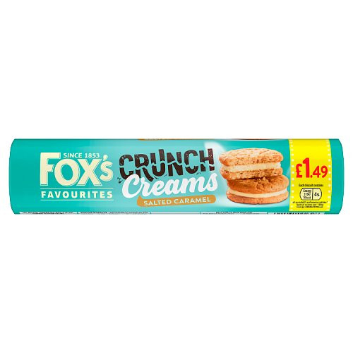 FOX'S CRUNCH CREAM SALTED CARAMEL PMP £1.49 200G