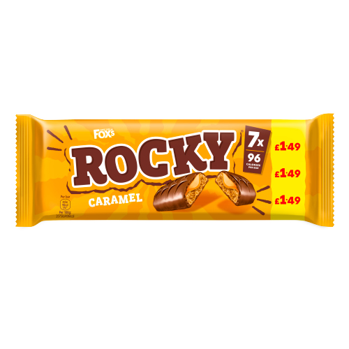 FOX'S ROCKY CARAMEL PMP £1.49 7PK