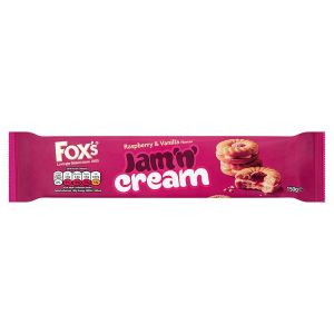 FOX'S JAM 'N' CREAM RASPBERRY & VANILLA FLAVOUR 150G