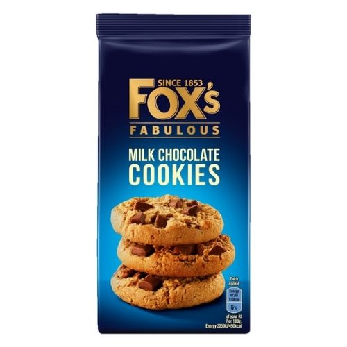 FOX'S FABULOUS MILK CHOCOLATE COOKIES 180G