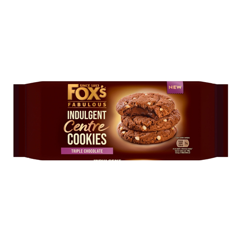 FOX'S INDULGENT CENTRE TRIPLE CHOC COOKIES 160G