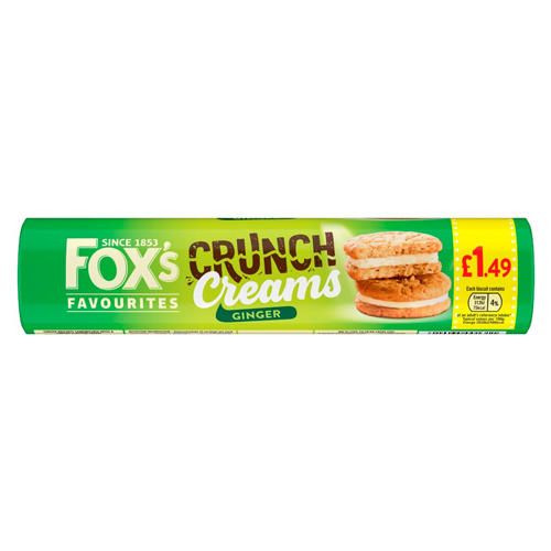 FOX'S CRUNCH CREAMS GINGER PMP £1.49 6X 200G