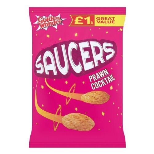 GOLDEN WONDER SAUCERS PRAWN COCKTAIL PMP £1.00 40G