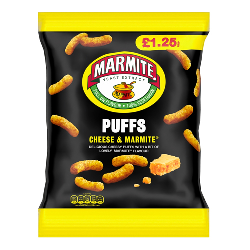 MARMITE YEAST EXTRACT CHEESE & MARMITE PUFFS PMP £1.25 60G
