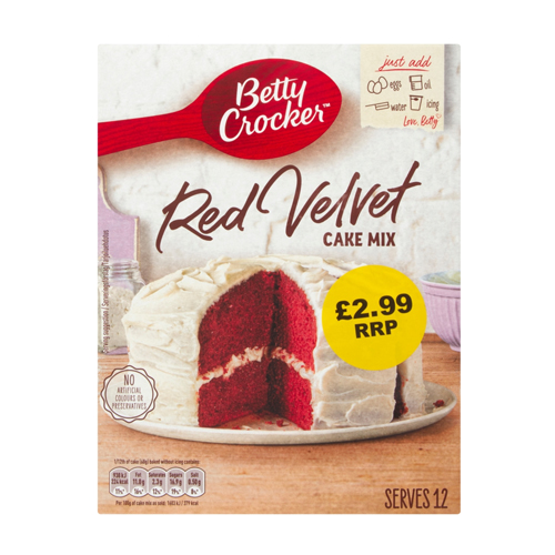 BETTY CROCKER RED VELVET CAKE MIX PMP £3.19 425G