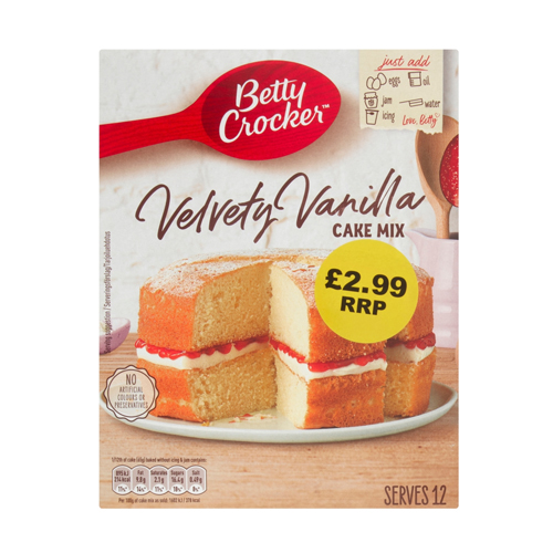 BETTY CROCKER VANILLA CAKE MIX PMP £3.19 425G