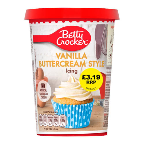 BETTY CROCKER VANILLA BUTTERCREAM ICING PMP £3.19 400G