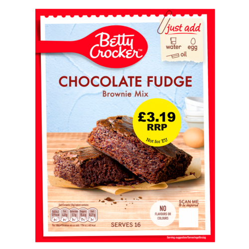 BETTY CROCKER CHOCOLATE FUDGE BROWNIE MIX PMP £3.19 415G