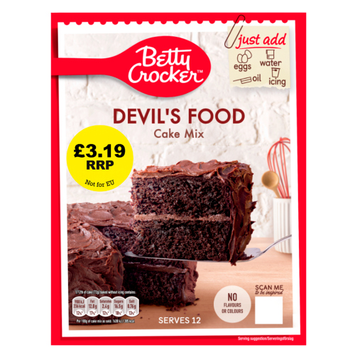 BETTY CROCKER DEVIL'S FOOD CAKE MIX PMP £3.19 425G