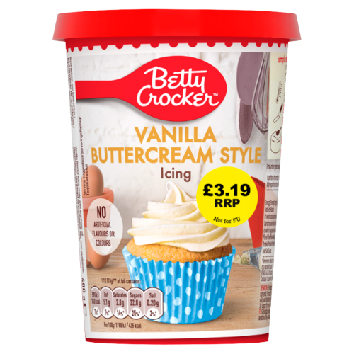 BETTY CROCKER VANILLA BUTTERCREAM FLAVOUR ICING PMP £3.19 400G
