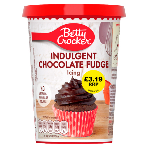BETTY CROCKER INDULGENT CHOCOLATE FUDGE ICING PMP £3.19 400G