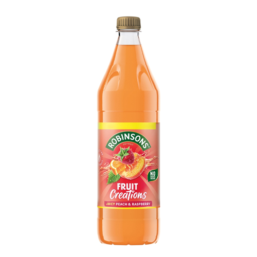 ROBINSONS CREATIONS PEACH & RASPBERRY SQUASH PMP £1.89 PET 750ML