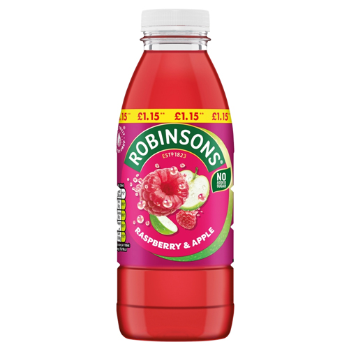 ROBINSONS RTD RASPBERRY & APPLE JUICE DRINK PET PMP £1.15 500ML