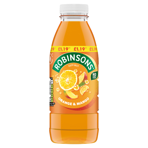 ROBINSONS RTD ORANGE & MANGO NAS PET PMP £1.19 500ML