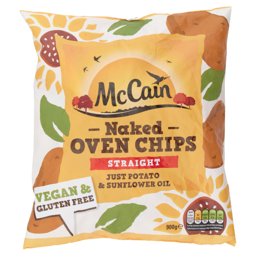 MCCAIN STRAIGHT CUT NAKED OVEN CHIPS 900G