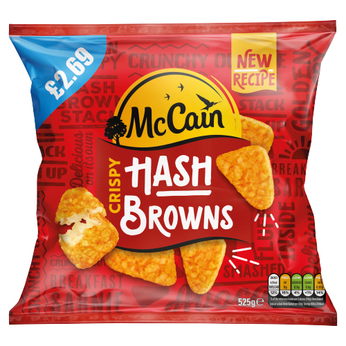 MCCAIN CRISPY & GOLDEN HASH BROWNS PMP £2.69 525G