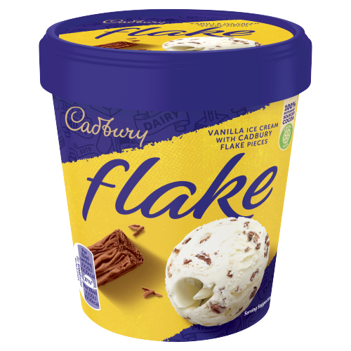 CADBURY FLAKE VANILLA ICE CREAM WITH CADBURY FLAKE PIECES 425ML