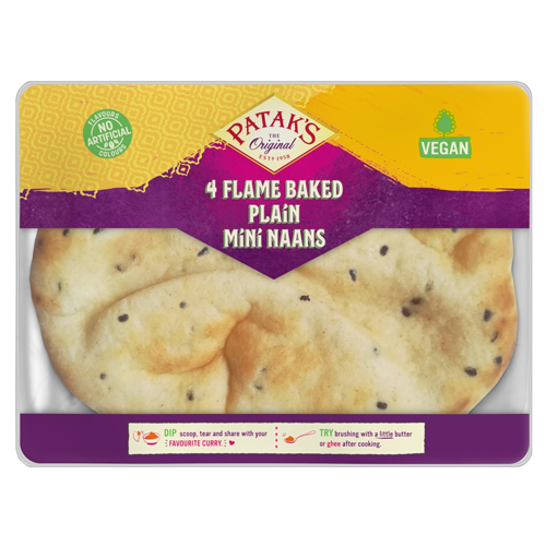 PATAK'S FLAME BAKED PLAIN MINI NAANS 4S