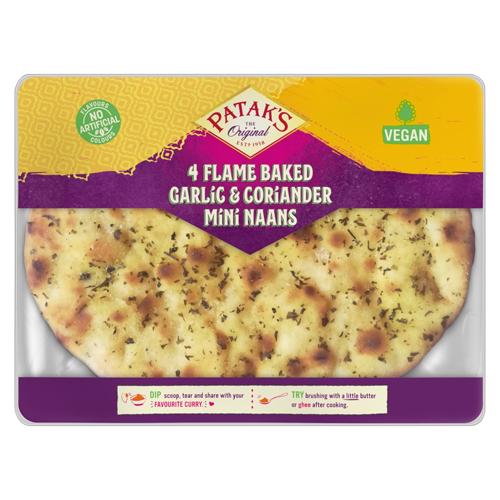 PATAK'S GARLIC & CORIANDER MINI NAAN BREADS 4S