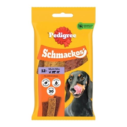 PEDIGREE SCHMACKOS ADULT DOG TREATS MULTI MIX 12 STRIPS 86G