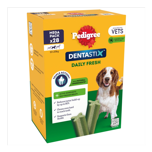 PEDIGREE DENTASTIX FRESH ADULT LARGE DOG TREATS 21 X DENTAL STICKS 810G