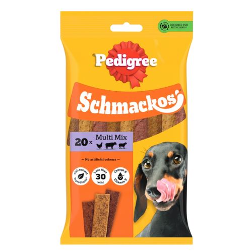 PEDIGREE SCHMACKOS ADULT DOG TREATS MEAT MIX 20 STRIPS 144G