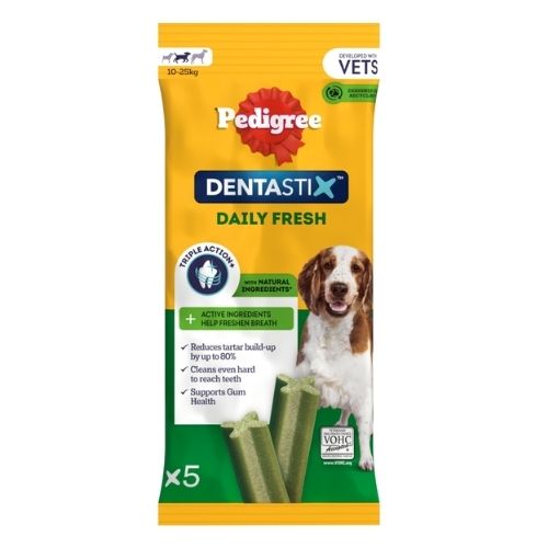 PEDIGREE DENTASTIX FRESH ADULT MEDIUM DOG TREATS 5 X DENTAL STICKS 128G