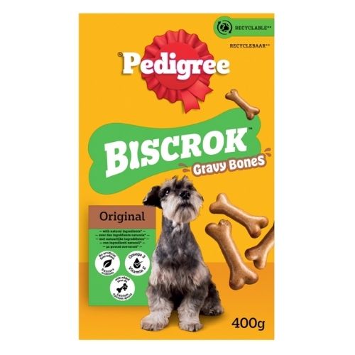 PEDIGREE BISCROK GRAVY BONES ADULT DOG TREATS ORIGINAL BISCUITS 400G