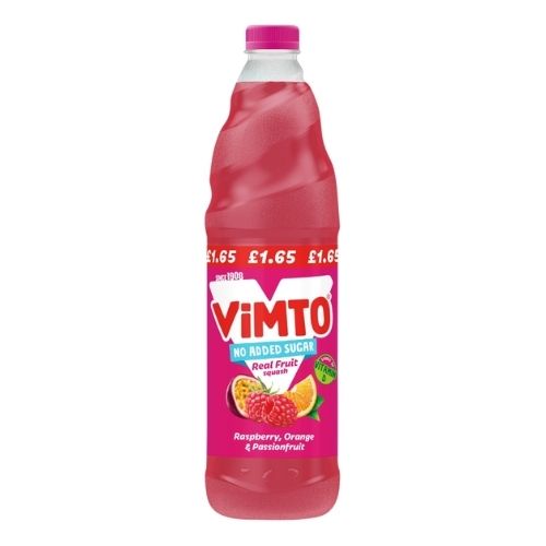 VIMTO SQUASH ORANGE, STRAWBERRY &LIME REAL FRUIT PMP £1.65 725ML