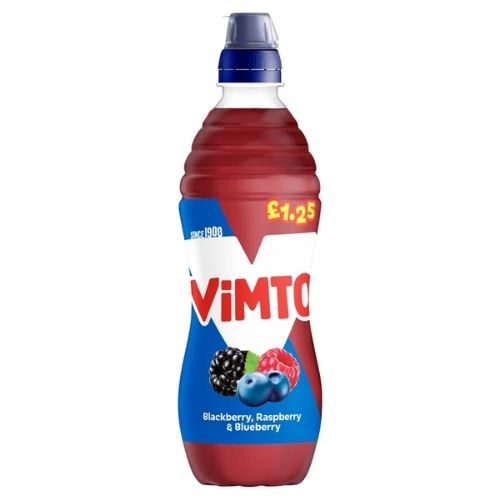 VIMTO BLUEBERRY, RASPBERRY & BLACK STILL PMP £1.25 500ML