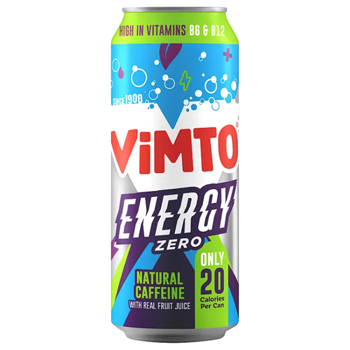 VIMTO ENERGY ZERO NATURAL CAFFEINE WITH REAL FRUIT JUICE 500ML
