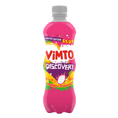 VIMTO DISCOVERY MANGO & DRAGONFRUIT PMP £1.25 500ML