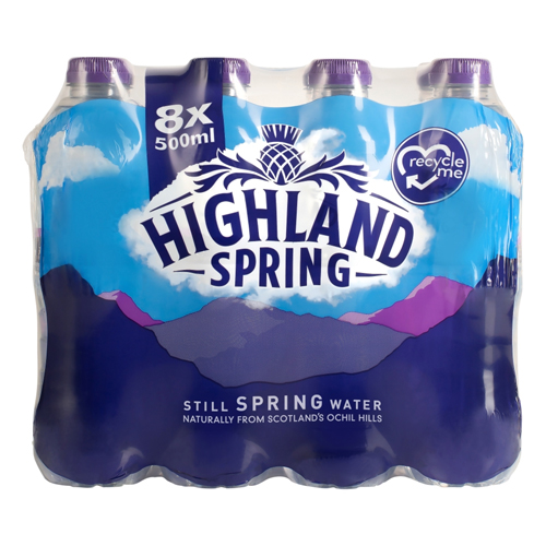 HIGHLAND SPRING STILL SPRING WATER 8X 500ML
