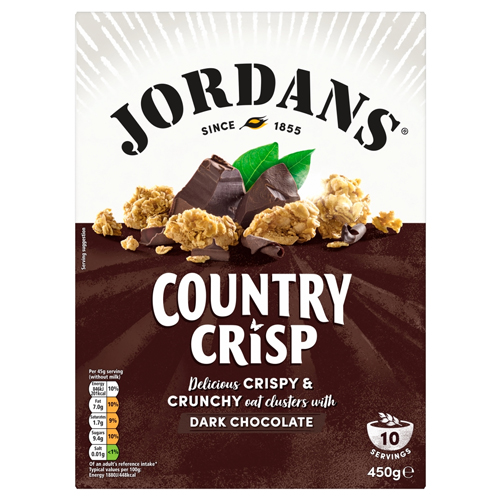 JORDANS COUNTRY CRISP DARK CHOCOLATE BREAKFAST CEREAL 450G