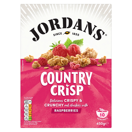 JORDANS COUNTRY CRISP RASPBERRY BREAKFAST CEREAL 450G
