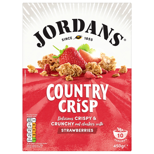 JORDANS COUNTRY CRISP SUN-RIPE STRAWBERRY BREAKFAST CEREAL 450G