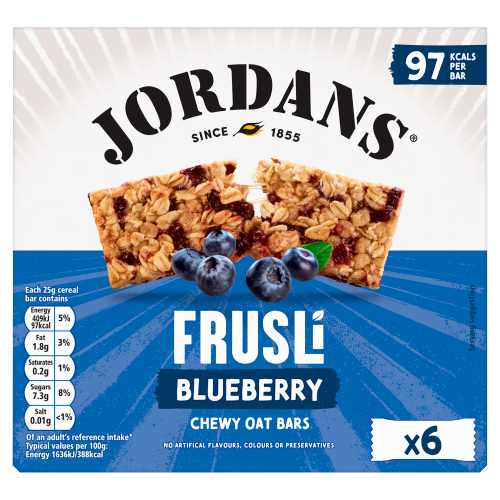 JORDANS FRUSLI JUICY BLUEBERRIES CEREAL BARS 150G