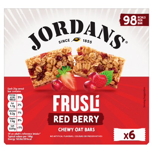 JORDANS FRUSLI BAR RED BERRIES 150G