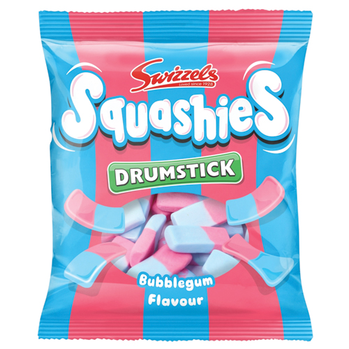 SWIZZELS DRUMSTICK SQUASHIES BUBBLEGUM POUCH 140G