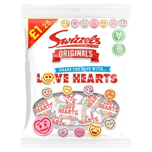SWIZZELS ORIGINALS LOVE HEARTS PMP £1.25 125G