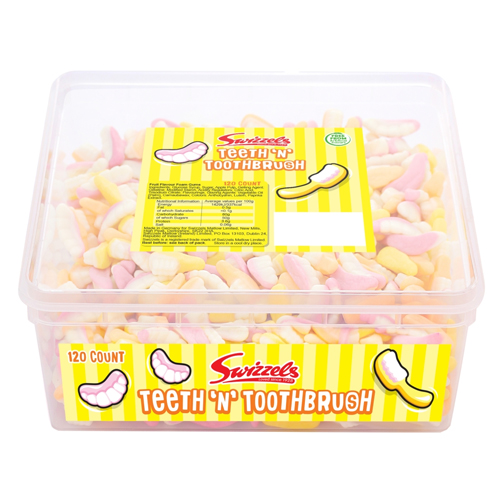 SWIZZELS TEETH N TOOTHBRUSH TUB 120'PCS