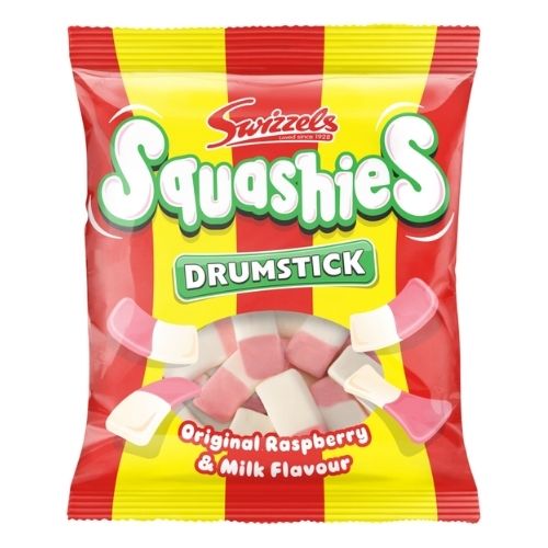 SWIZZELS DRUMSTICK SQUASHIES ORIGINAL RASPBERRY & MILK FLAVOUR 120G